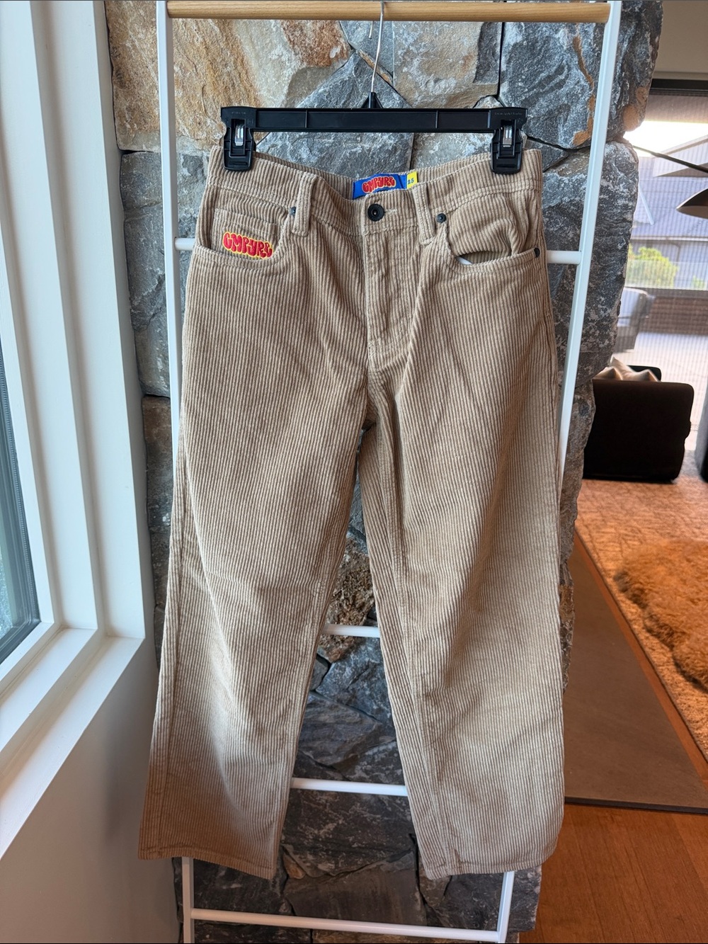 Empyre Kids Tan Corduroy Pants with Red Logo